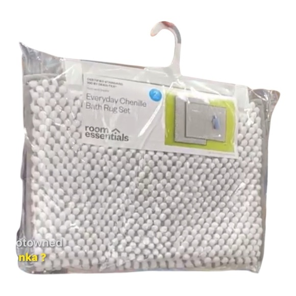 Room Essentials Everyday Chenille Bath Rug Set 2pc 17”x24” Non-Skid - Picture 1 of 8